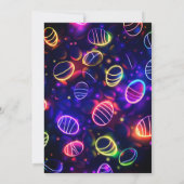 Glimmen in het donker Paas eitjes jacht Neon Feest Kaart (Achterkant)