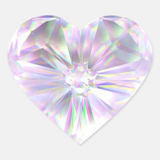Glimmend diamanten hart sticker (Voorkant)