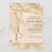 Glimmend Goud Glitter Glamoureus VIP Party Kaart (Voorkant / Achterkant)