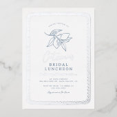 Glimmend grillig hand getekend citroen Vrijgezelle Folie Uitnodiging (Voorkant)