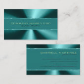 Glimmend Groen Metaal Ontwerp Roestvrij Staal Kijk Visitekaartje (Voorkant / Achterkant)