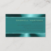 Glimmend Groen Metaal Ontwerp Roestvrij Staal Kijk Visitekaartje (Achterkant)