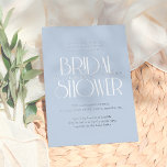 Glimmend iets blauw | Modern Floral Vrijgezellenfe Folie Uitnodiging<br><div class="desc">Voeg wat glans toe aan uw bruidsdoucheuitnodigingen met echte gouden, zilveren of rozen gouden folie! Deze klassieke en tijdloze metallic stijl zal zeker nog een niveau toevoegen aan uw uitnodigingen. Een stoffige blauwe bruidsdouche uitnodiging met vette typografie en handgeschreven scriptbelettering. De voorkant van de kaart heeft een lichtblauwe achtergrond, met...</div>