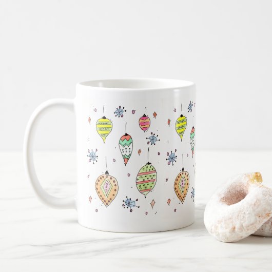 Glimmend! Kerst Ornamenten Koffie Mok (Met donut)