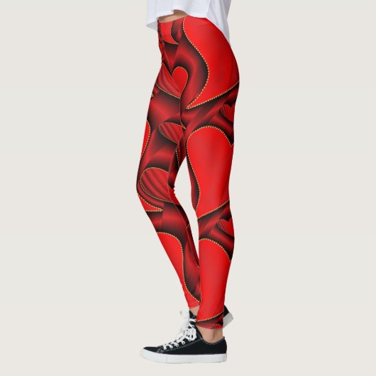 glimmend, liefde, hart, rood, valentijn, romantisc leggings (Links)