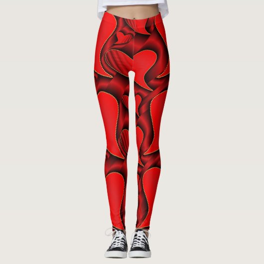 glimmend, liefde, hart, rood, valentijn, romantisc leggings (Voorkant)
