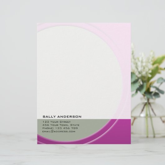 Glimmend Metallic  elke Tekst en Kleur Briefhoofd Ontwerp (Staand voorkant)