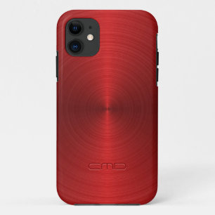 Glimmend Metallic Rood Ontwerp Roestvrij Staal Kij Case-Mate iPhone Case