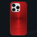 Glimmend Metallic Rood Ontwerp Roestvrij Staal Kij iPhone 15 Pro Case<br><div class="desc">Glimmend metallic rood design roestvrij staal look.  en optioneel monogram. Dit is een afbeelding van metaalachtergrond</div>