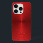 Glimmend Metallic Rood Ontwerp Roestvrij Staal Kij iPhone 15 Pro Case<br><div class="desc">Glimmend metallic rood design roestvrij staal look.  en optioneel monogram. Dit is een afbeelding van metaalachtergrond</div>