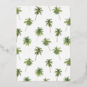 Glimmend minimaal palmboom tropisch Vrijgezellenfe Folie Uitnodiging (Achterkant)