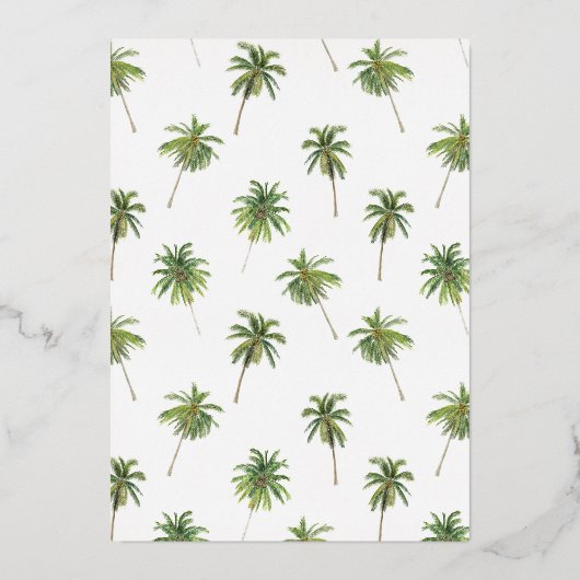 Glimmend minimaal palmboom tropisch Vrijgezellenfe Folie Uitnodiging (Achterkant)