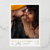 Glimmend Niets Fancy Gewoon Liefde Retro Bruiloft Folie Uitnodiging (Voorkant)