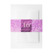 Glimmend Vallen Roze Glitter Zoet 16 Uitnodigingen Wikkel (Voorkant Voorbeeld)