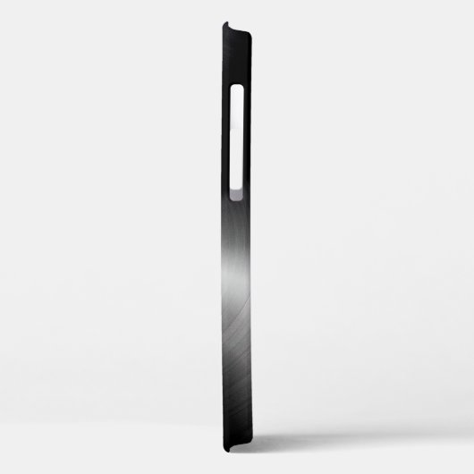 Glimmend zwart metallic print roestvrij staal look Case-Mate iPhone case (Achterkant / Links)