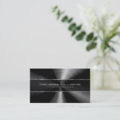 Glimmend zwart Modern Metallic Design Visitekaartje (Staand voorkant)