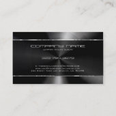 Glimmend zwart Modern Metallic Design Visitekaartje (Achterkant)