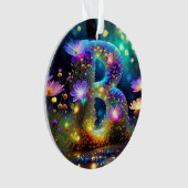 Glimmende bloemenletter B Ornament (voorkant)