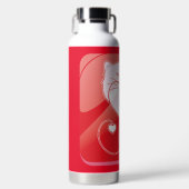 Glimmende Cat Lover Button Waterfles (Voorkant)