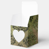 Glimmende Emerald Green en Black  Damask Bedankdoosjes (Geopend)