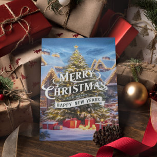 Glimmende Kerstmagie Briefkaart