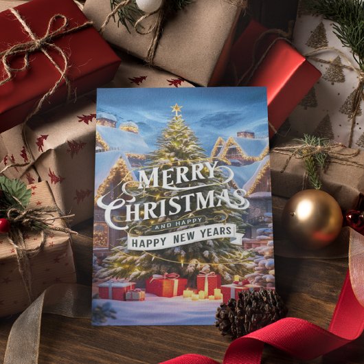 Glimmende Kerstmagie Briefkaart