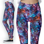Glimmende Moeder van de Parel Zeemeermin Schalen F Leggings