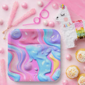 Glimmende Plastic Bubble Abstract Papieren Bordje (Feest)