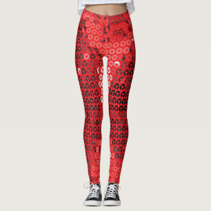 Glimmende rode pailletten leggings