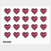 Glimmende roze bloemblaadjes hart sticker (Vel)
