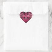 Glimmende roze bloemblaadjes hart sticker (Tas)