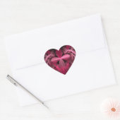 Glimmende roze bloemblaadjes hart sticker (Envelop)