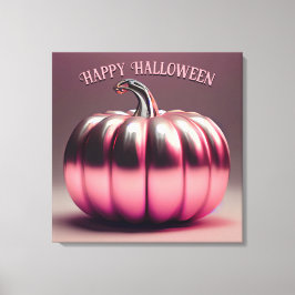 glimmende roze pompoen canvas afdruk