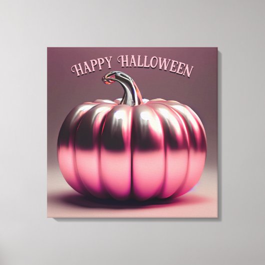 glimmende roze pompoen canvas afdruk (Voorkant)