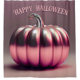 glimmende roze pompoen douchegordijn