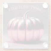 glimmende roze pompoen glazen onderzetter (Achterkant)