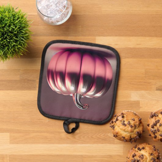 glimmende roze pompoen pannenlap (Top down)