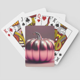 glimmende roze pompoen pokerkaarten