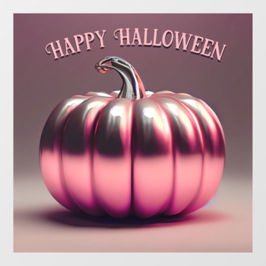 glimmende roze pompoen raamsticker (Vel)