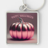 glimmende roze pompoen sleutelhanger (Voorkant)