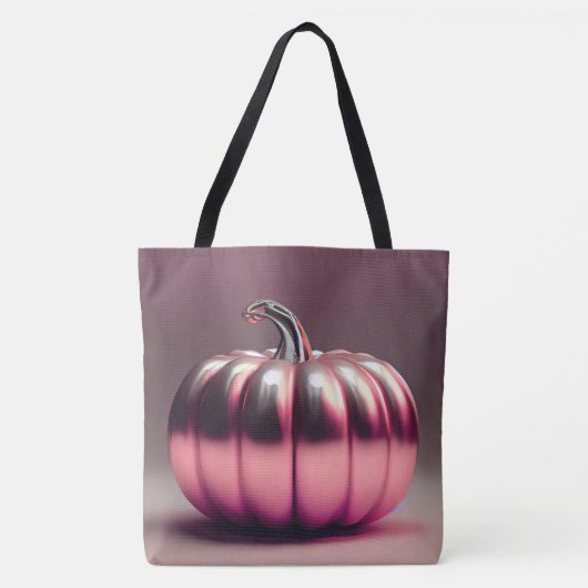 glimmende roze pompoen tote bag (Voorkant)