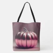 glimmende roze pompoen tote bag (Achterkant)