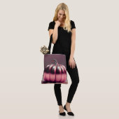 glimmende roze pompoen tote bag (Op model)