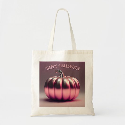 glimmende roze pompoen tote bag (Voorkant)