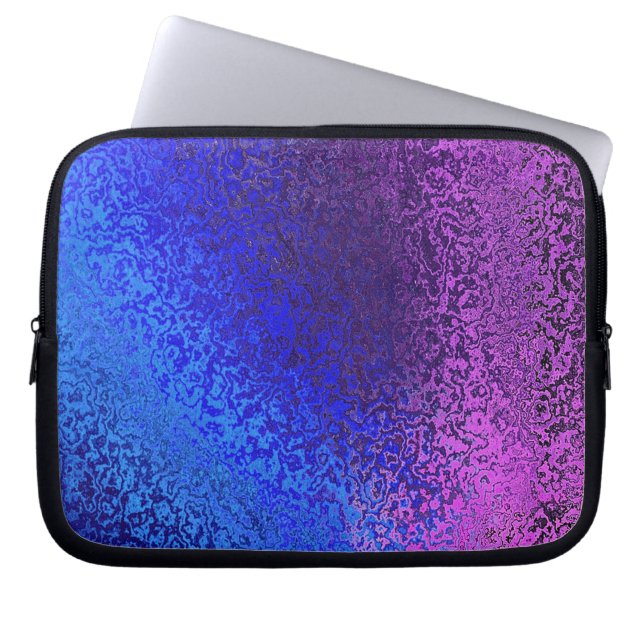 Glimmende tinten in blauw en Paarse Laptop Sleeve (Voorkant)