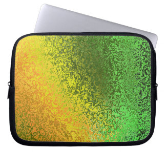 Glimmende tinten van groen & geel laptop sleeve