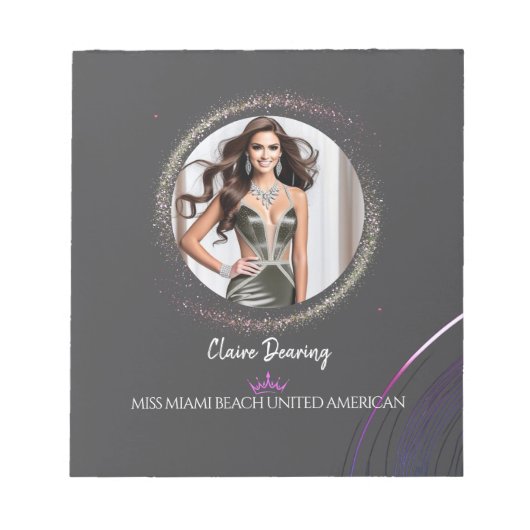 Glimmer Dust Titleholder Photo Notepad Notitieblok (Voorkant)
