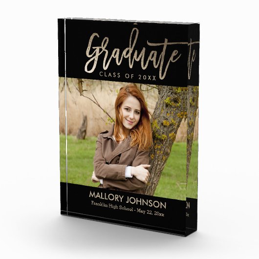 Glimmer EDITABLE COLOR Afstuderen Block Fotoblokken (Rechts)