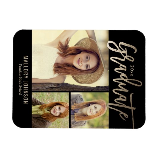 Glimmer Editable Color Afstuderen Magnet Magneet (Horizontaal)