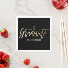 Glimmer EDITABLE COLOR Afstuderen Napkins Servet